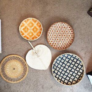 Rosabella Enfancy Boho Handmade Rattan Basket Decor Set of Five NWT